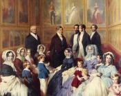 弗朗兹 夏维尔 温特哈特 : Queen Victoria and Prince Albert with the Family of King Louis Philippe